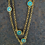 TURQUOISE SUN GOLD NECKLACE