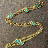 TURQUOISE SUN GOLD NECKLACE