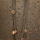 PINK TOURMALINE MIXED METALS NECKLACE
