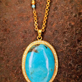 TURQUOISE PAVE DIAMONDS NECKLACE
