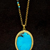 TURQUOISE PAVE DIAMONDS NECKLACE