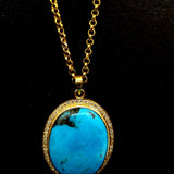 TURQUOISE PAVE DIAMONDS NECKLACE