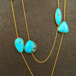 LONG TURQUOISE GOLD NECKLACE SONIA TONKIN