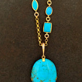 TURQUOISE MEDALLION ON TURQUOISE CHAIN