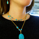 TURQUOISE MEDALLION ON TURQUOISE CHAIN