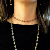 LABRADORITE GOLD SUN NECKLACE