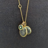 PREHNITE  GOLD NECKLACE