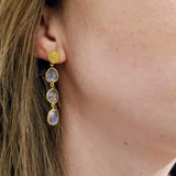 POLKI CUT MOONSTONES STUD EARRINGS