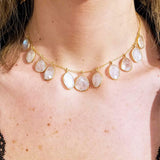 MULTI MOONSTONE GOLD NECKLACE