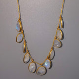 MULTI MOONSTONE GOLD NECKLACE