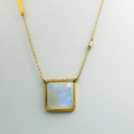 SQUARE CAB MOONSTONE GOLD  NECKLACE SONIA TONKIN