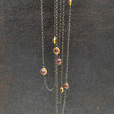 PINK TOURMALINE MIXED METALS NECKLACE