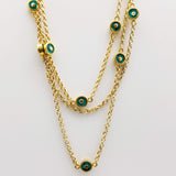 TURQUOISE SUN GOLD NECKLACE