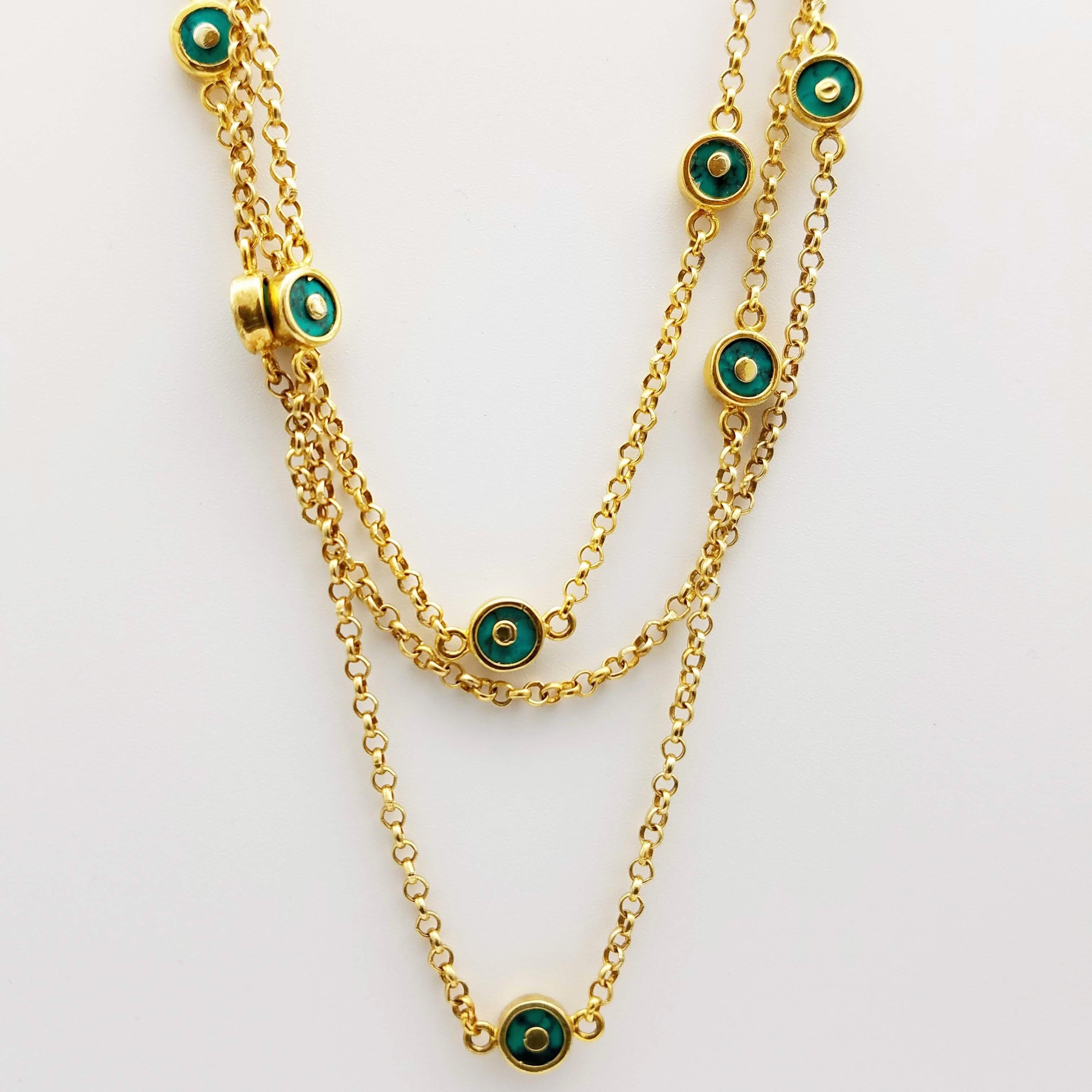 TURQUOISE SIGNATURE GOLD NECKLACE SONIA TONKIN