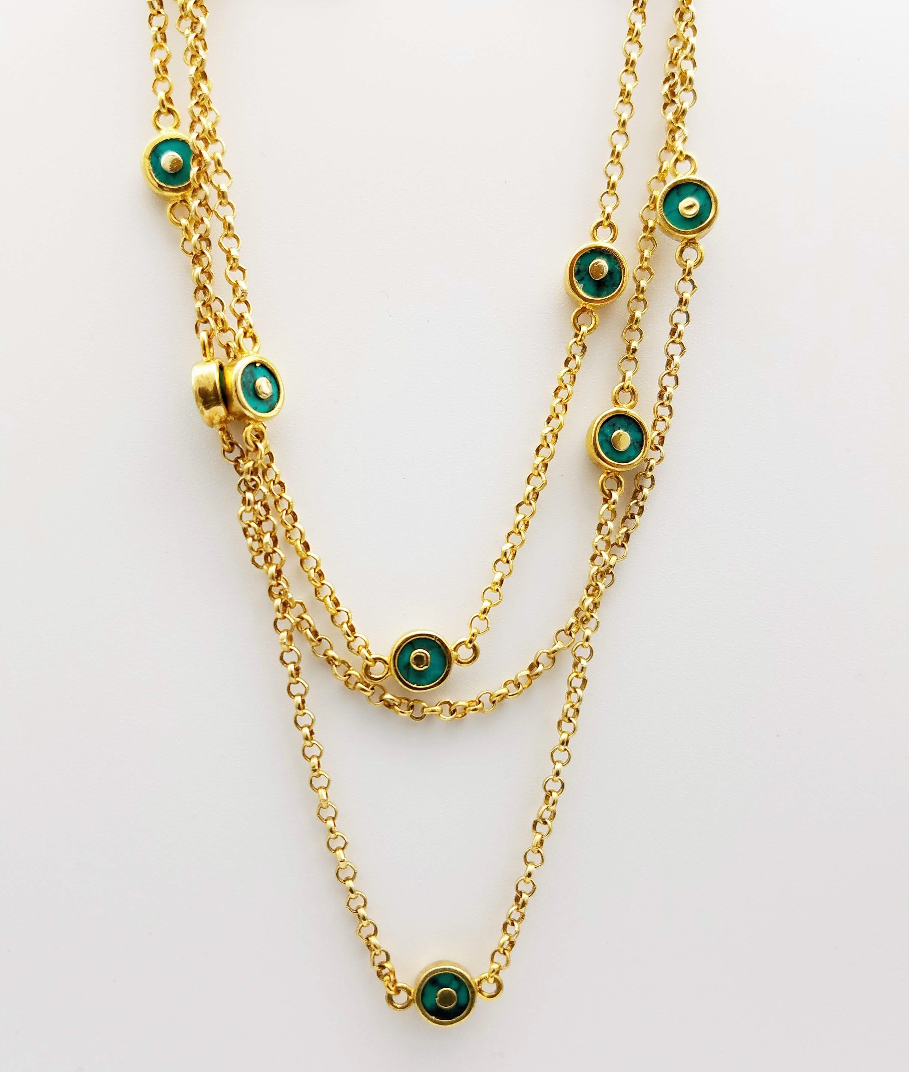TURQUOISE SIGNATURE GOLD NECKLACE SONIA TONKIN
