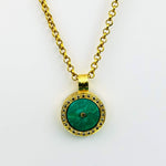 TURQUOISE EMERALD SIGNATURE GOLD NECKLACE SONIA TONKIN