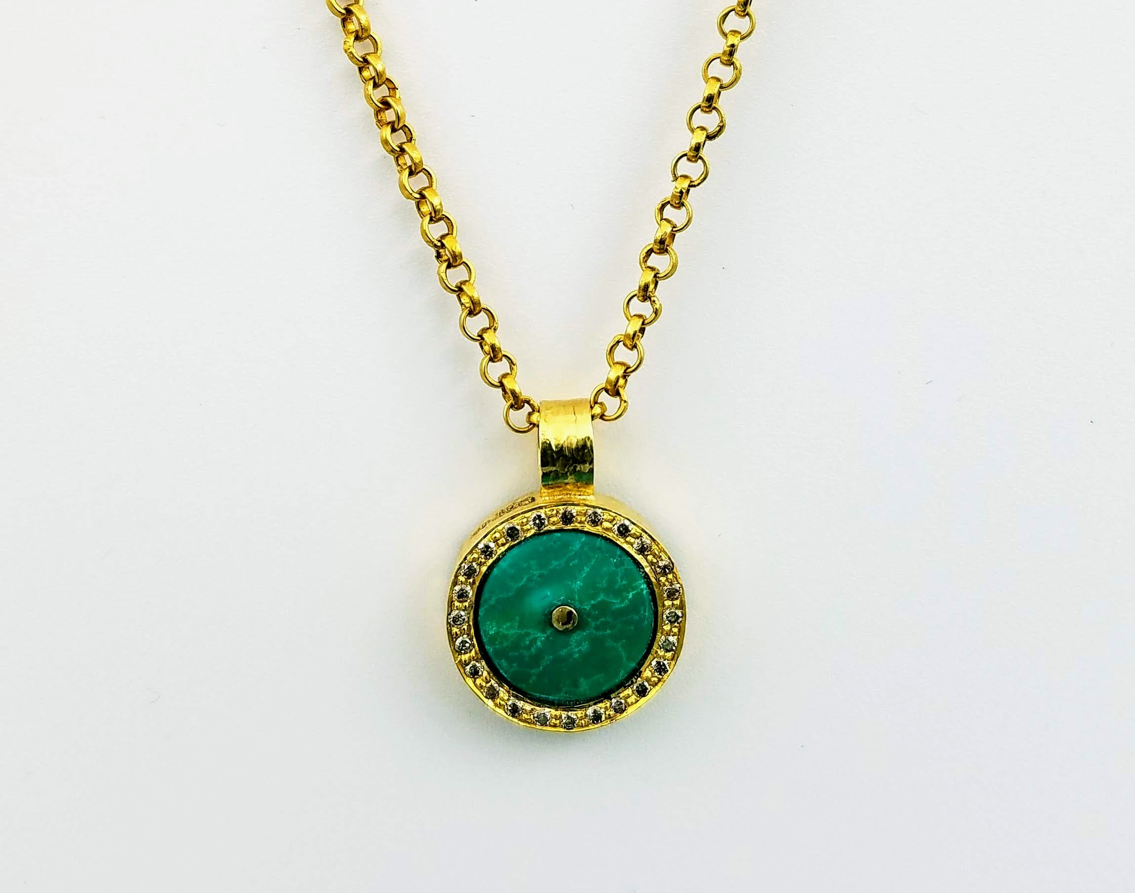 TURQUOISE EMERALD SIGNATURE GOLD NECKLACE SONIA TONKIN