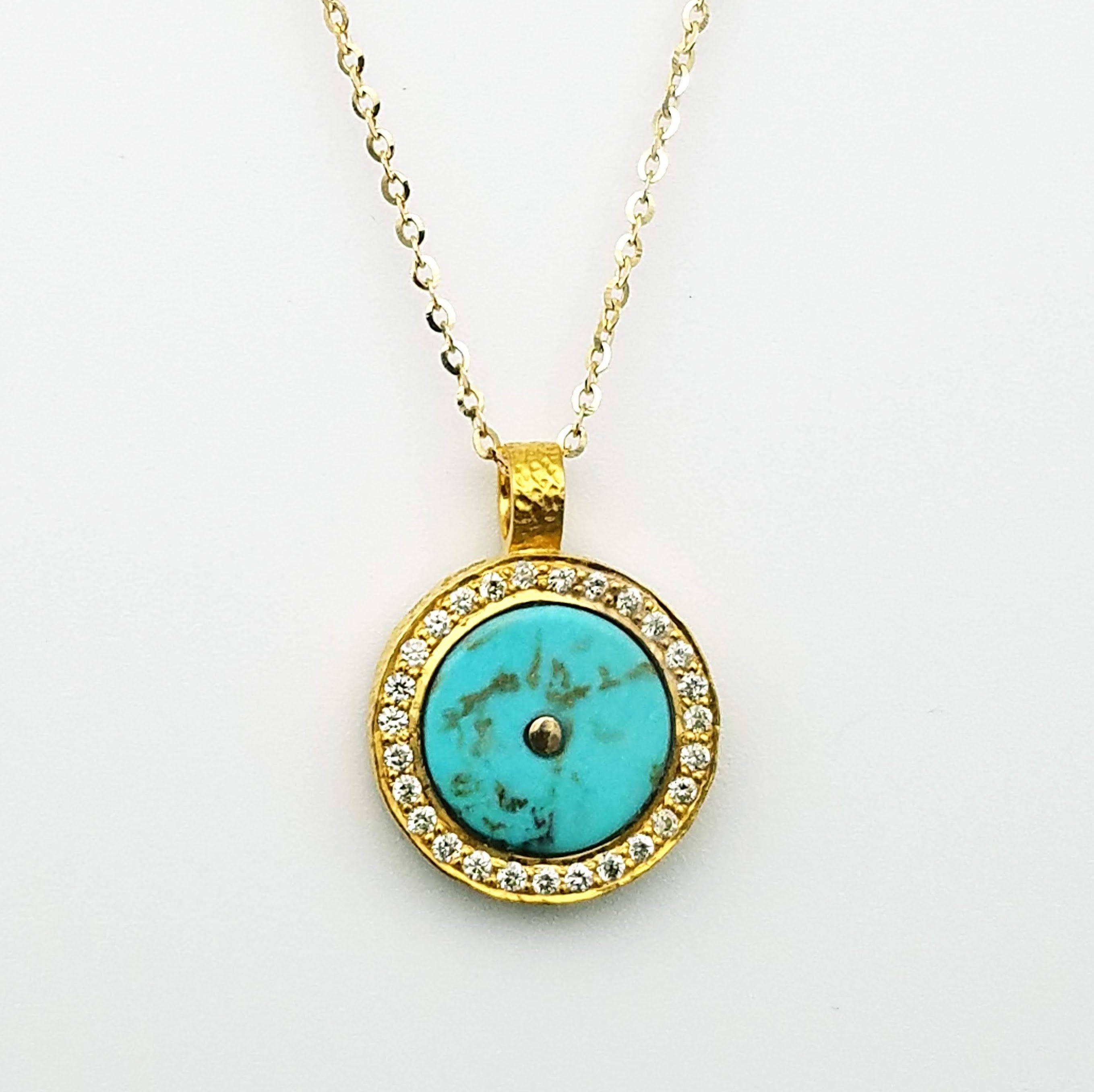 TURQUOISE PAVE DIAMONDS SIGNATURE NECKLACE SONIA TONKIN