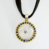 SUN ON LEATHER PAVE DIAMONDS NECKLACE