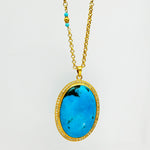 TURQUOISE PAVE DIAMONDS NECKLACE SONIA TONKIN