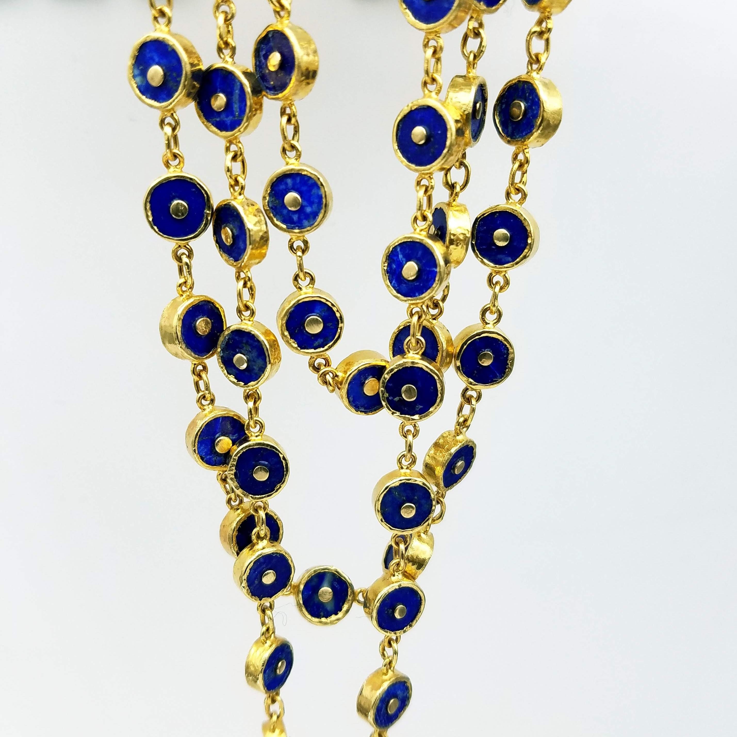 LAPIZ LAZULI SIGNATURE GOLD NECKLACE SONIA TONKIN