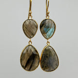 LABRADORITE GOLD EARRINGS