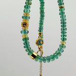 EMERALD GREEN AMETHYST CHARMS GOLD NECKLACE SONIA TONKIN