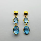 BLUE TOPAZ GOLD EARRINGS