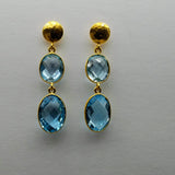 BLUE TOPAZ GOLD EARRINGS