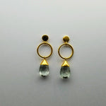 GREEN AMETHYST GOLD POST EARRINGS SONIA TONKIN