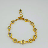 MOONSTONE SIGNATURE SUN SYMBOL GOLD BRACELET