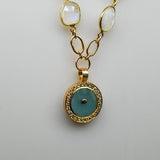 AQUAMARINE SUN DIAMONDS MOONSTONE GOLD NECKLACE SONIA TONKIN