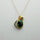 EMERALD GREEN AMETHYST CHARMS GOLD NECKLACE