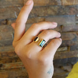 TOURMALINE OPEN GOLD RING