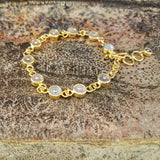 MOONSTONE SIGNATURE SUN SYMBOL GOLD BRACELET