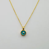 SINGLE SUN TURQUOISE GOLD NECKLACE