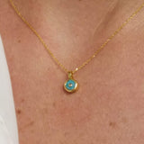 SINGLE SUN TURQUOISE GOLD NECKLACE