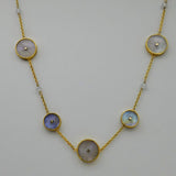 SUN CHOKER MOONSTONE GOLD NECKLACE