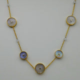 SUN CHOKER MOONSTONE GOLD NECKLACE