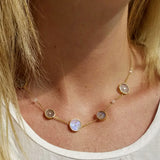 SUN CHOKER MOONSTONE GOLD NECKLACE