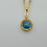 LABRADORITE MOONSTONE GOLD LINK NECKLACE