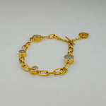 GOLD LINKS MOONSTONE SUN BRACELET SONIA TONKIN