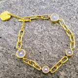 GOLD LINKS MOONSTONE SUN BRACELET