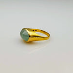 AQUAMARINE DOME 18 KT GOLD RING SONIA TONKIN