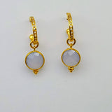 DIAMOND CHALCEDONY HOOP GOLD EARRINGS SONIA TONKIN