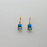 SLEEPING BEAUTY TURQUOISE TOPAZ GOLD EARRINGS SONIA TONKIN