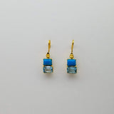 SLEEPING BEAUTY TURQUOISE TOPAZ GOLD EARRINGS