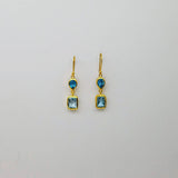 APATITE BLUE TOPAZ GOLD EARRINGS SONIA TONKIN