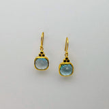 SAPPHIRE BLUE TOPAZ GOLD EARRINGS