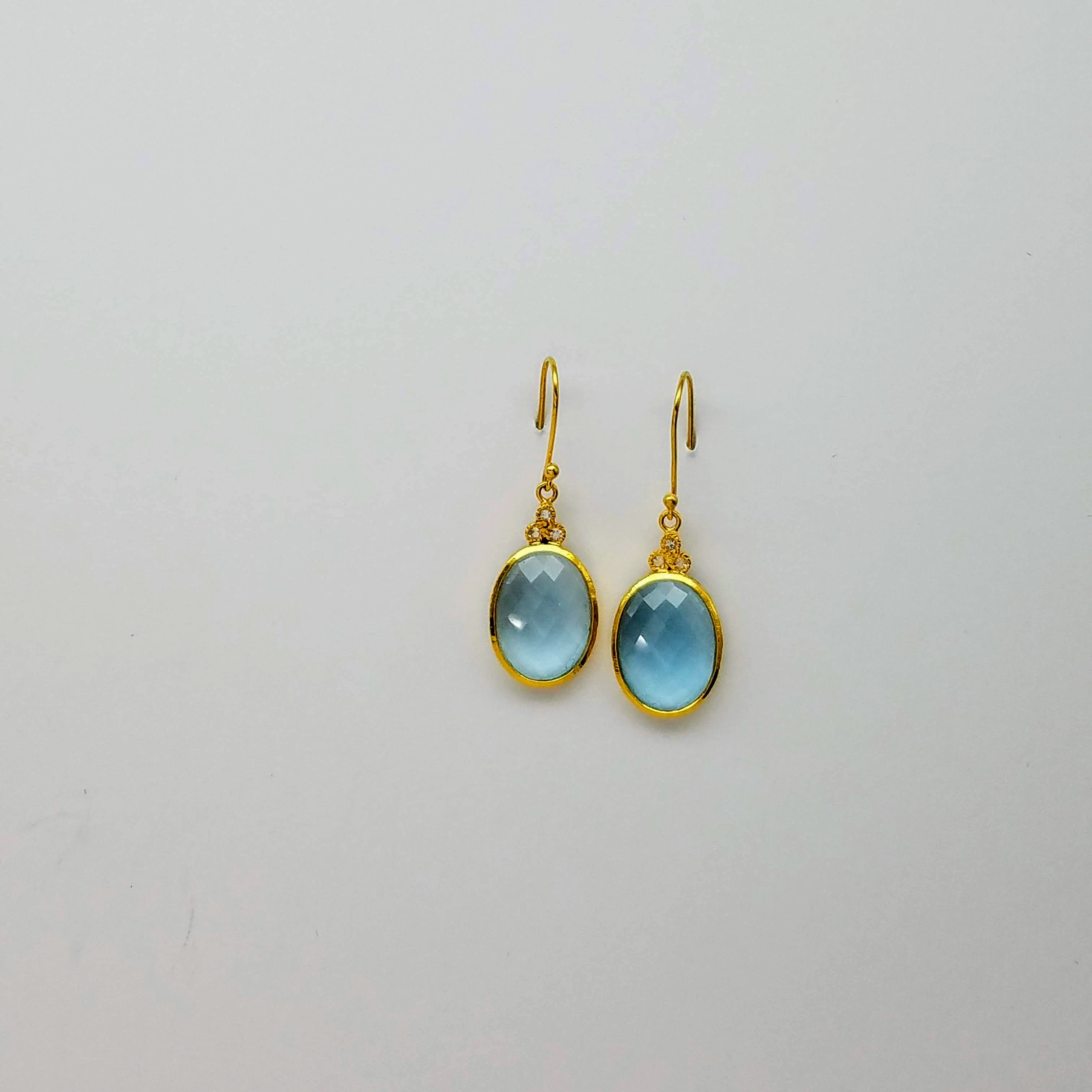 DIAMONDS BLUE TOPAZ EARRINGS SONIA TONKIN
